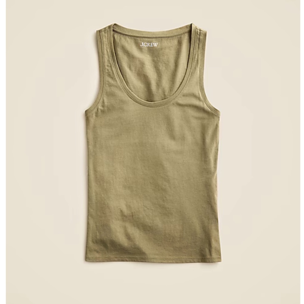 NWT J. Crew Vintage Jersey Scoopneck Tank for Women in Fatigue Green size XS